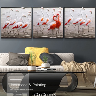 Tranh treo tường phù điêu hồng hạc 3d
