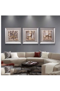 Tranh treo tường 3D kim phong  hươu vàng 