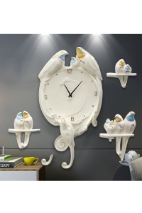Tranh đồng hồ tổ chim 3d
