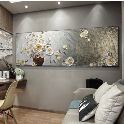 Tranh nổi 3D hoa hồng trắng 