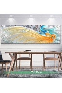 Tranh phòng khách ghế sofa song ngư phát tài - dài