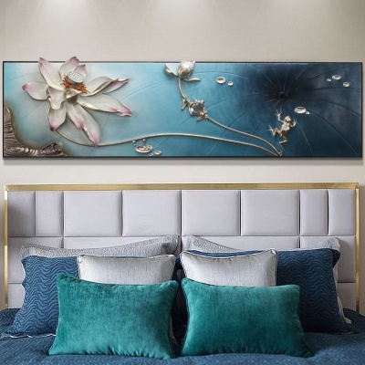 Tranh treo tường hiện đại sen thanh cao dài