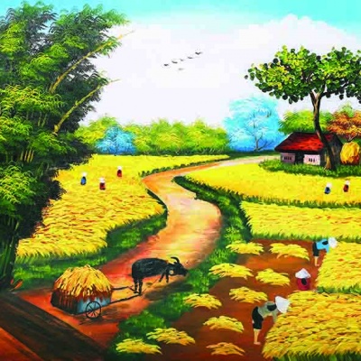 Tranh gạch đồng quê 24