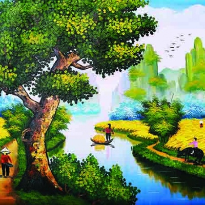 Tranh gạch đồng quê 25