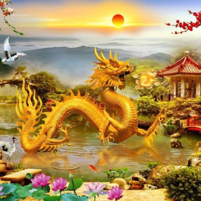 tranh gạch 3d rồng bay lượn