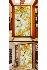 tranh gạch 3d cửu ngư quần hội dọc 88