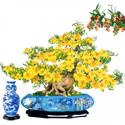 Tranh gạch 3D cây mai vàng 20