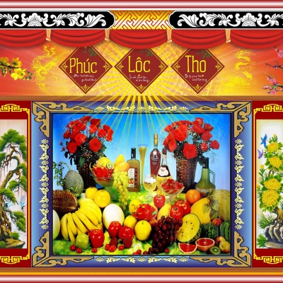Tranh gạch 3d phúc lộc thọ 04