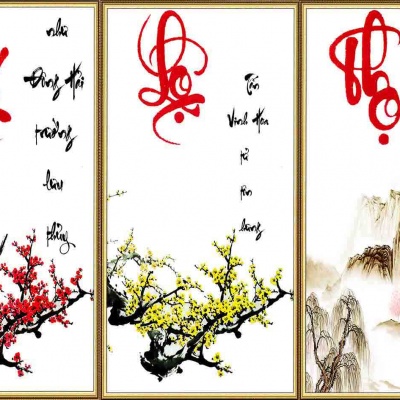 Tranh gạch phúc lộc thọ 07