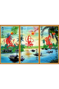 Tranh gạch 3d phúc lộc thọ 08