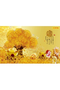 Tranh kim tiền vàng 1138TBQ