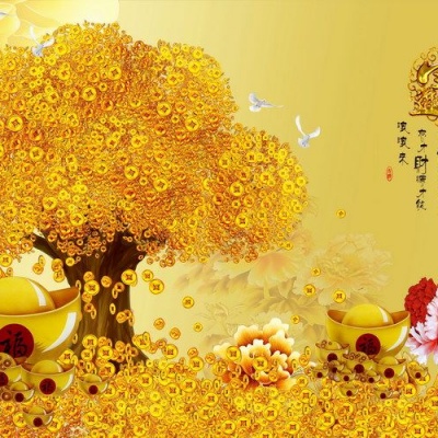Tranh kim tiền vàng 1138TBQ
