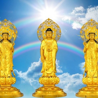 Tranh tây phương tam thánh phật 584TBQ