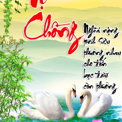 Tranh Chữ Thư Pháp Vợ Chồng TP179